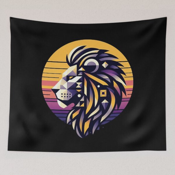 Item preview, Geometric Lion Head with Sunset Colors designed and sold by MichelleAlline.