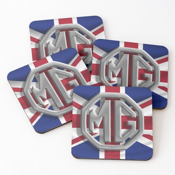 Item preview, Silver Classic car Logo on British Union Flag designed and sold by CEastwoodPhotos.