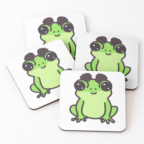 Item preview, Cute frog with two puffs designed and sold by Court of Arts Studio.