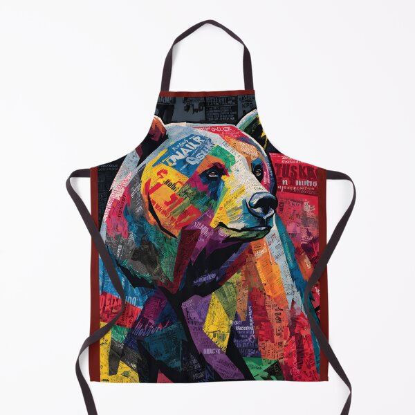 Item preview, Typography Bear Power - Vibrant Wildlife Portrait with Dynamic Text Collage designed and sold by OlfactoART Studio.