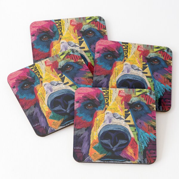 Item preview, Protect the Wild Bear - Dynamic Face Composition with Bright Hues and Mixed Media designed and sold by OlfactoART Studio.
