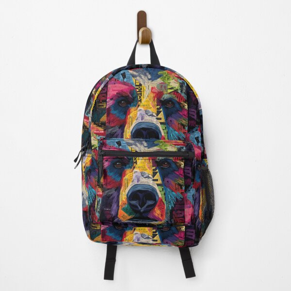 Item preview, Protect the Wild Bear - Dynamic Face Composition with Bright Hues and Mixed Media designed and sold by OlfactoART Studio.