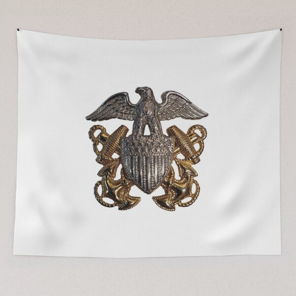 Item preview, US Navy WWII Officer Cap Device designed and sold by History's Attic.