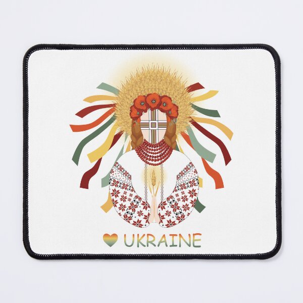 Item preview, I love Ukraine, Motanka Doll prays for Ukraine wearing an embroidered dress and a wreath of poppies and wheat ears. Traditional Ukrainian amulet designed and sold by KosaUA.