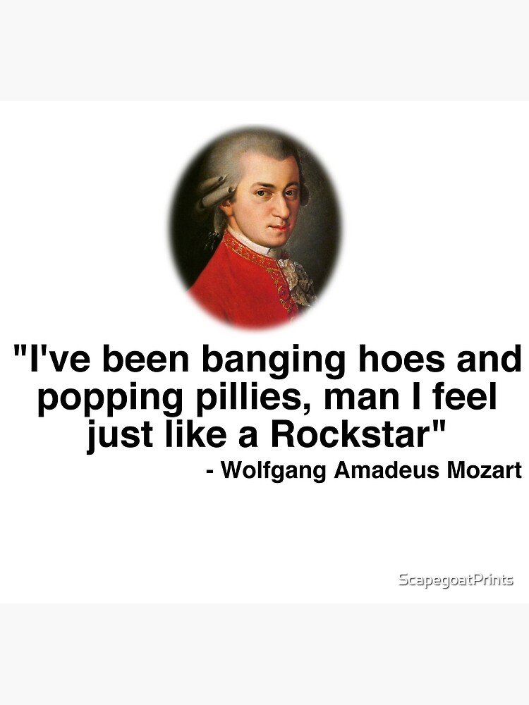Mozart's Muse - Hilarious Novelty Mozart Quote. Mozart's Muse - Hilarious Novelty Mozart Quote.