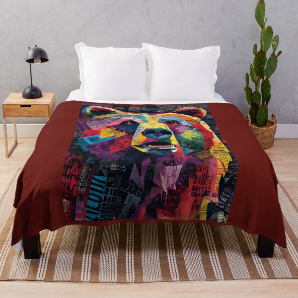 Item preview, Protect the Wild Bear - Dynamic Face Composition with Energetic Shapes and Patterns designed and sold by OlfactoART Studio.