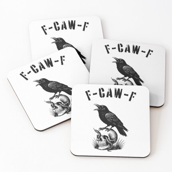 Item preview, F-Caw-F Snake Skull Raven Gothic Halloween | Dark Humor Funny Crow Bird Pun Design designed and sold by BeBetterPeople.