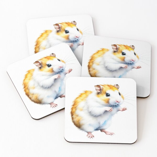 Item preview, Cute Fluffy Hamster: Golden & White Pet Rodent Illustration designed and sold by LanaGustavsson.