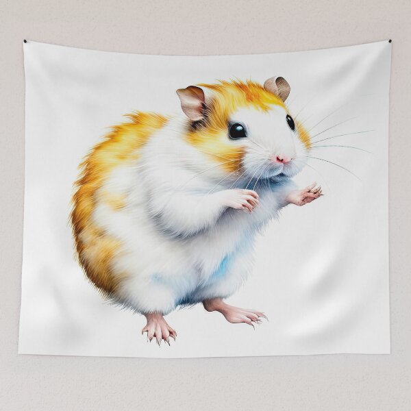 Item preview, Cute Fluffy Hamster: Golden & White Pet Rodent Illustration designed and sold by LanaGustavsson.