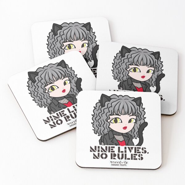 Item preview, Halloween Black Cat Girl Nine Lives No Rules Kawaii Design – Cool Cat Costume Art designed and sold by P-L-Sardines.