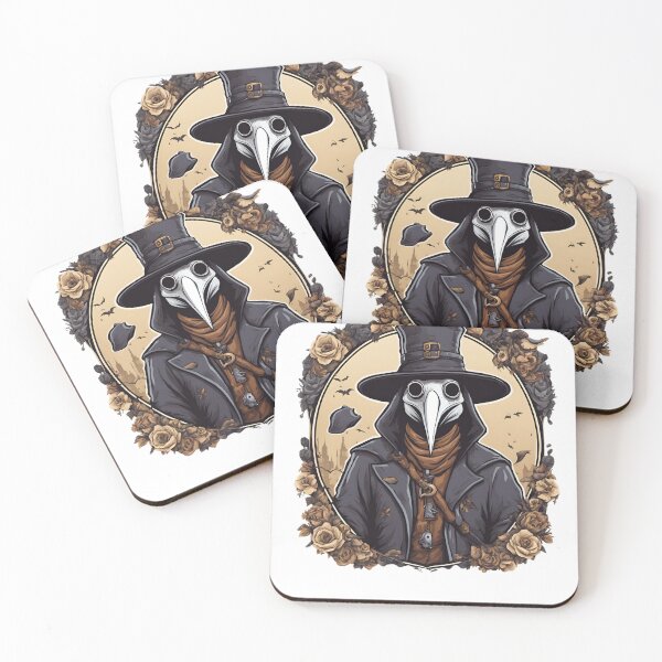Item preview, Plague Doctor with Roses – Gothic Vintage Illustration designed and sold by Wizard Cat Creations .