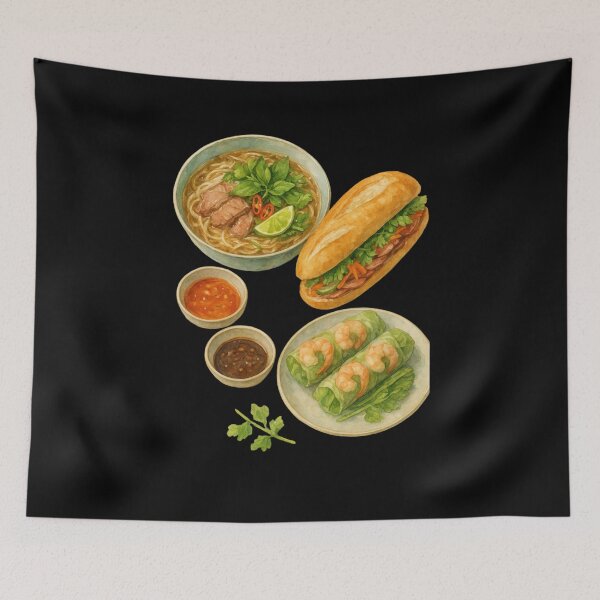 Item preview, Vietnamese Food - banh mi and pho soup designed and sold by DamioPolArt.