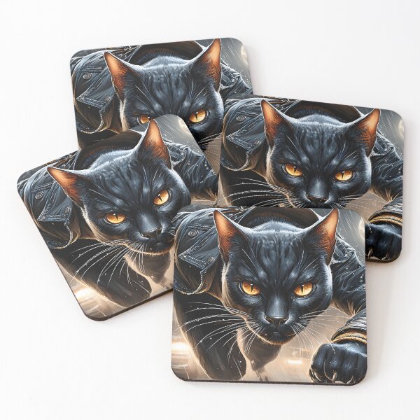 Item preview, Vigilant Black Cat in Urban Night Adventure designed and sold by Artessie.