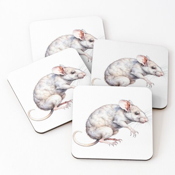 Item preview, Realistic White Lab Mouse Illustration on White Background designed and sold by LanaGustavsson.