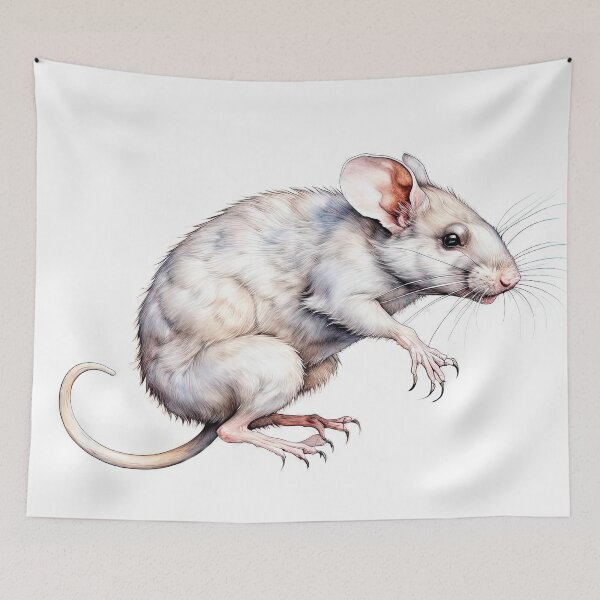 Item preview, Realistic White Lab Mouse Illustration on White Background designed and sold by LanaGustavsson.