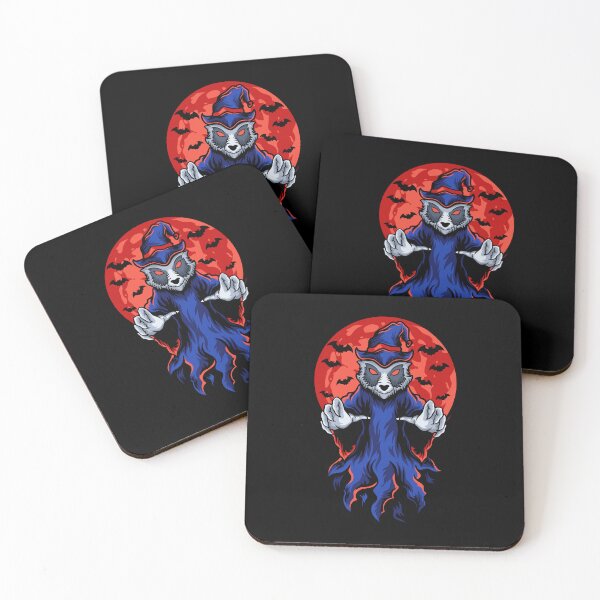 Item preview, Vampire raccoon with red moon on Halloween designed and sold by Joncasmiart.