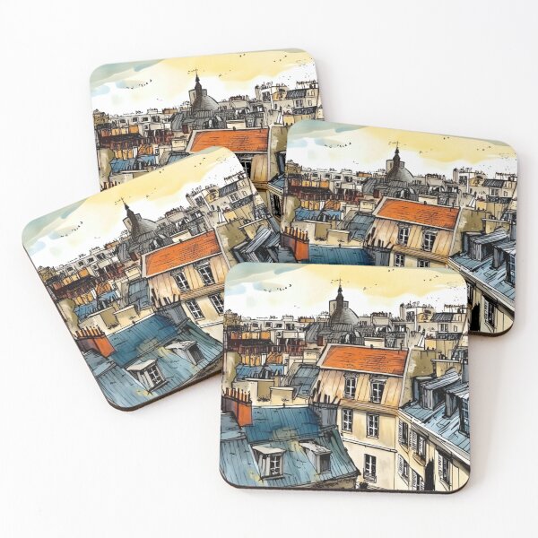 Item preview, Paris Rooftops – Paris Skyline Illustration designed and sold by mliotard.