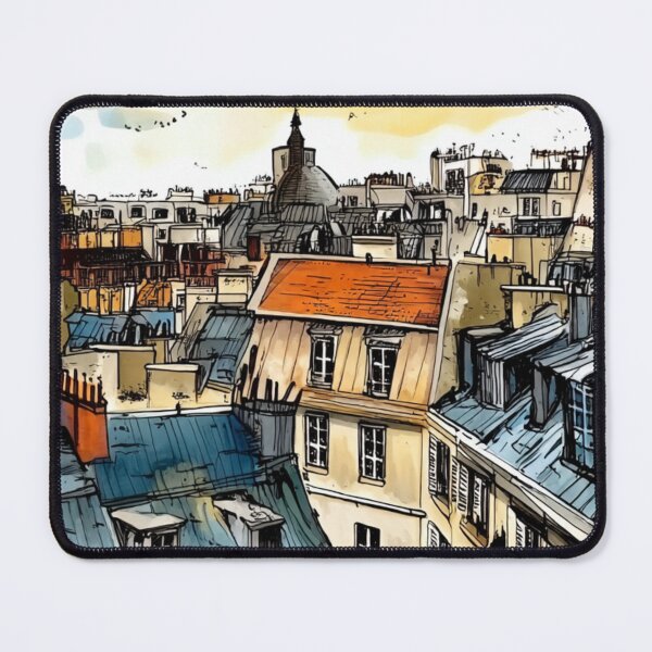 Item preview, Paris Rooftops – Paris Skyline Illustration designed and sold by mliotard.