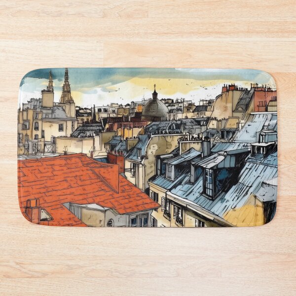 Item preview, Paris Rooftops – Paris Skyline Illustration designed and sold by mliotard.