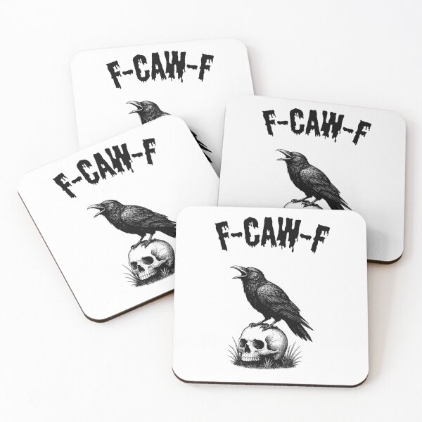 Item preview, F-Caw-F Jawless Skull Raven Funny Halloween | Gothic Dark Humor Angry Crow Bird Pun Design designed and sold by BeBetterPeople.