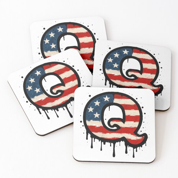Item preview, Letter Q urban graffiti with USA flag – Street art style designed and sold by coeurdelion50.