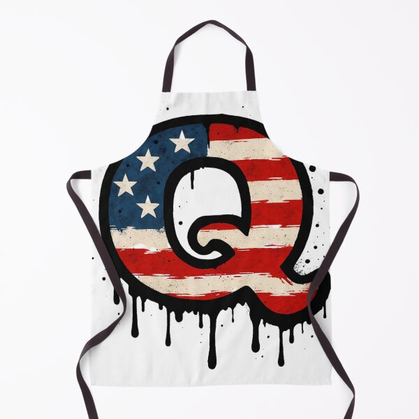 Item preview, Letter Q urban graffiti with USA flag – Street art style designed and sold by coeurdelion50.