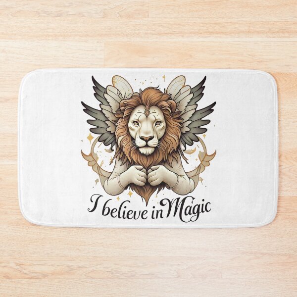 Item preview, I Believe in Magic – Mystical Winged Lion Art designed and sold by Wizard Cat Creations .