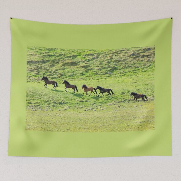 Item preview, Icelandic Horses Trotting Across the Field designed and sold by Debra Martz.
