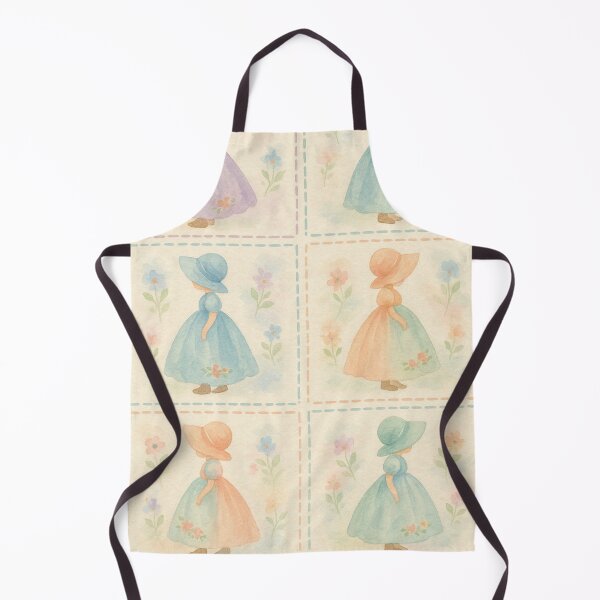 Item preview, Dutch girl quilt pattern painted in soft watercolor style designed and sold by Kristylynn757.