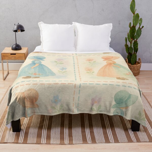 Item preview, Dutch girl quilt pattern painted in soft watercolor style designed and sold by Kristylynn757.