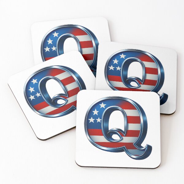 Item preview, Futuristic 3D letter Q with USA flag - metallic effect designed and sold by coeurdelion50.
