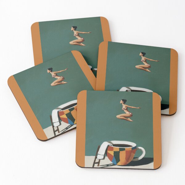 Item preview, Coffee Dive Poster II – Surreal Swimming Art Print for Kitchen or Café Decor designed and sold by Gino By Design.