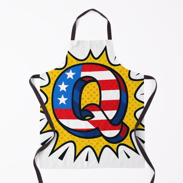 Item preview, Letter Q pop-art cartoon with USA flag - explosion of colors designed and sold by coeurdelion50.