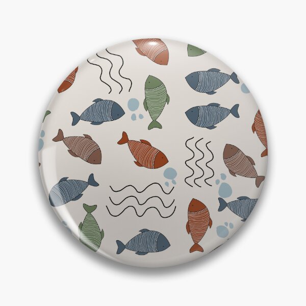 Item preview, Boho Carp Fish Seamless Pattern – Rustic Ocean Folk Art designed and sold by  Boho Vibes Studio.