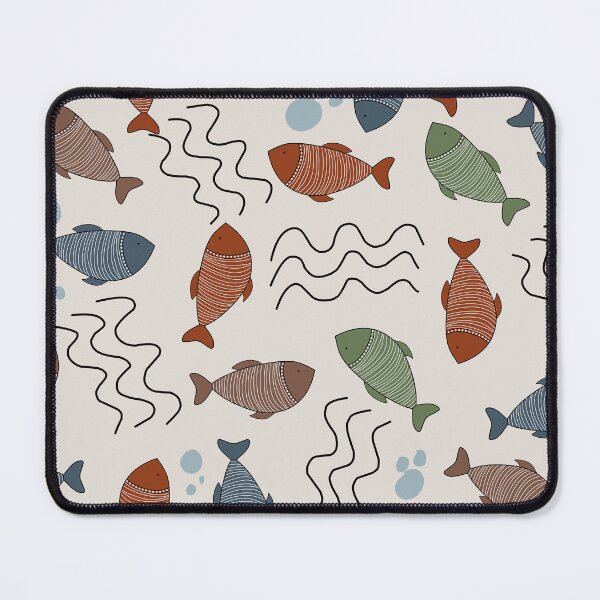 Item preview, Boho Carp Fish Seamless Pattern – Rustic Ocean Folk Art designed and sold by Boho Vibes Studio.