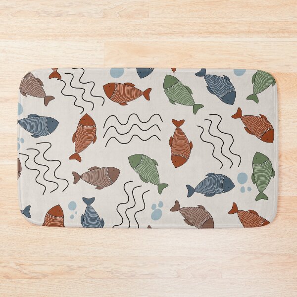 Item preview, Boho Carp Fish Seamless Pattern – Rustic Ocean Folk Art designed and sold by  Boho Vibes Studio.
