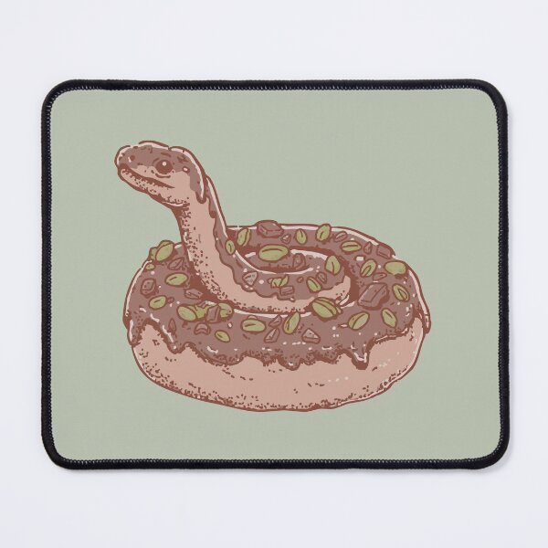 Item preview, Dubai Chocolate Donut Snake, whimsical pistachio topped illustration designed and sold by Magnificent Lizard.