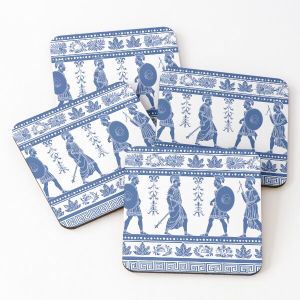 Item preview, Greek Warriors and Gods Silhouette Design in Blue and White designed and sold by daila70.