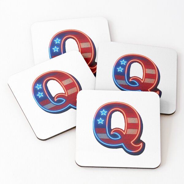 Item preview, Neon graffiti letter Q with USA flag - light sign style designed and sold by coeurdelion50.