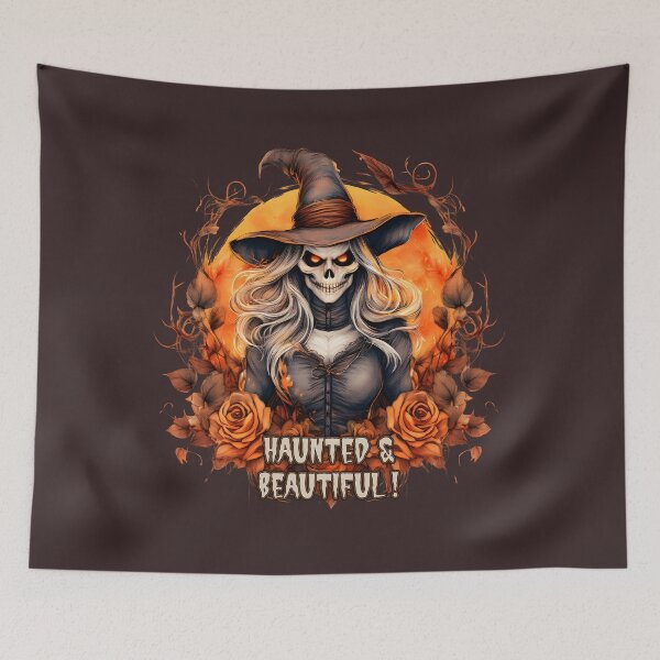 Item preview, Haunted & Beautiful Witch | Gothic Skull Woman with Roses | Spooky Halloween Art designed and sold by Hnd-Design.