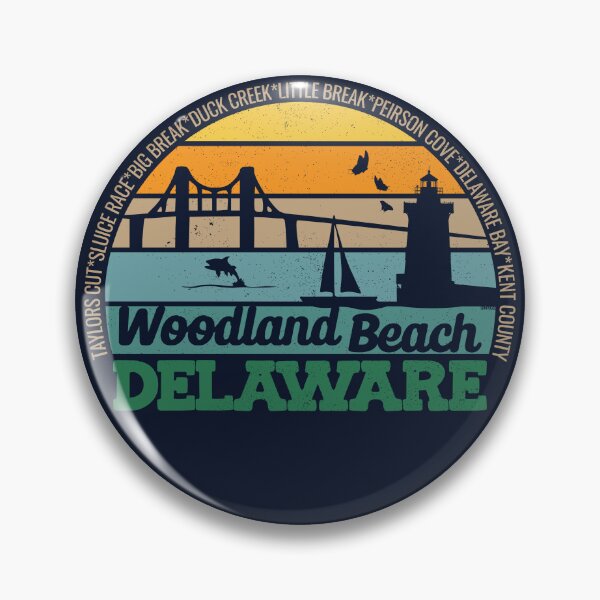 Item preview, Woodland Beach Delaware Retro Sunset Local Pride Logo  designed and sold by CRHPOD20.