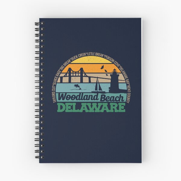 Item preview, Woodland Beach Delaware Retro Sunset Local Pride Logo  designed and sold by CRHPOD20.