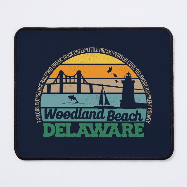 Item preview, Woodland Beach Delaware Retro Sunset Local Pride Logo designed and sold by CRHPOD20.