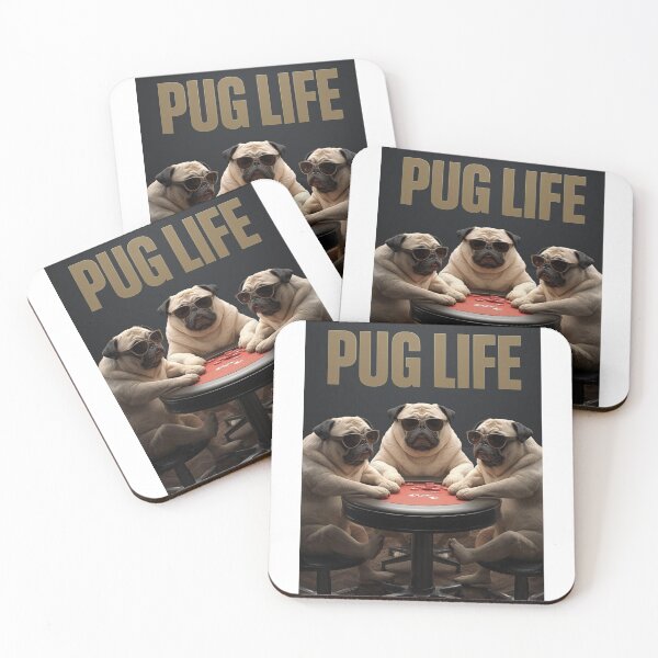 Item preview, Pug Life Poker – Funny Pugs Playing Poker in Sunglasses designed and sold by snoezelstudio.