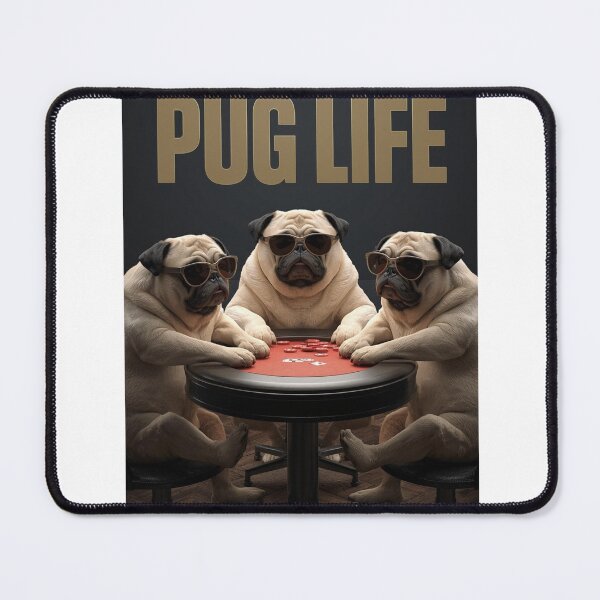 Item preview, Pug Life Poker – Funny Pugs Playing Poker in Sunglasses designed and sold by snoezelstudio.