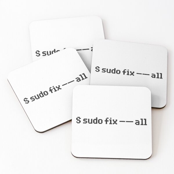 Item preview, $ sudo fix --all – Pixel Monospace Geek T-Shirt designed and sold by WiserShop.