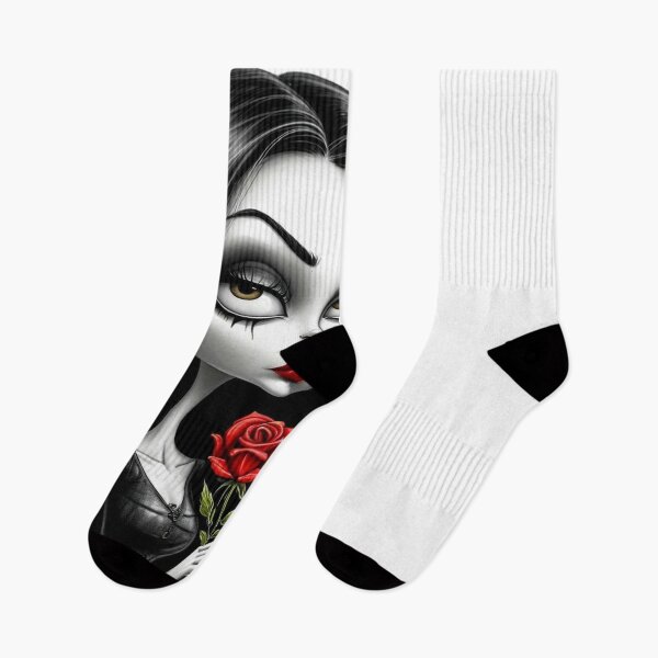 Item preview, Morticia Addams - Big-Eyed Gothic designed and sold by ArtByRahim.