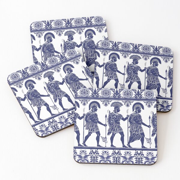 Item preview, Mythological Greek Decorative Design in Cobalt Blue and White designed and sold by daila70.