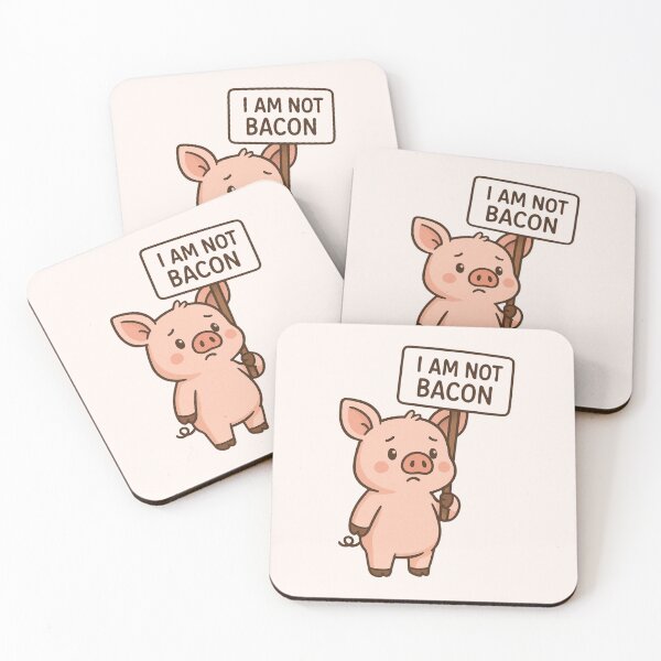 Item preview, I Am Not Bacon Go Vegan Stop Eating Animals Pig Animal Welfare Animal Suffering Factory Farming designed and sold by Annika Shurafa.