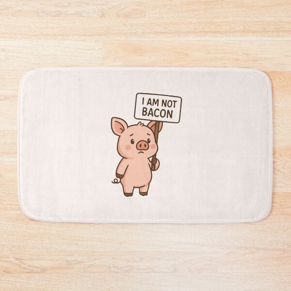 Item preview, I Am Not Bacon Go Vegan Stop Eating Animals Pig Animal Welfare Animal Suffering Factory Farming designed and sold by Annika Shurafa.